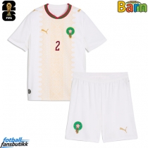 Marokko Achraf Hakimi #2 Bortedraktsett Barn EM 2024 Kortermet (+ Korte bukser)